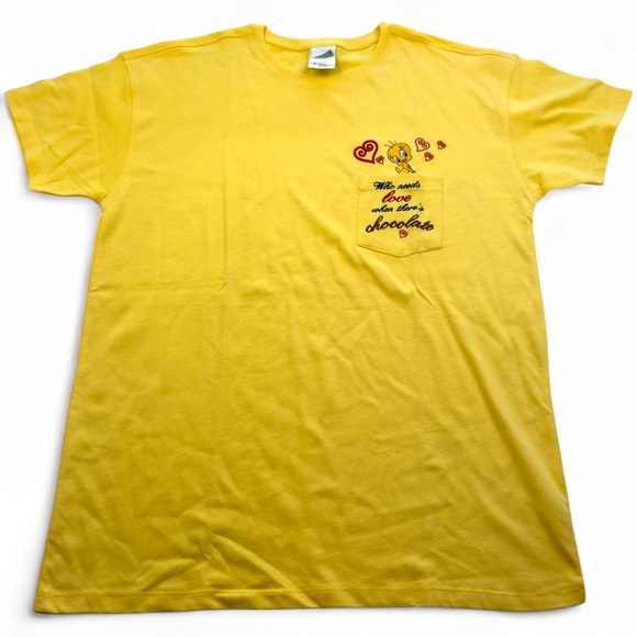 Warner Bros Vintage 1999 Tweety Women S Yellow Graphic T-Shirt Looney Tunes - Picture 1 of 7
